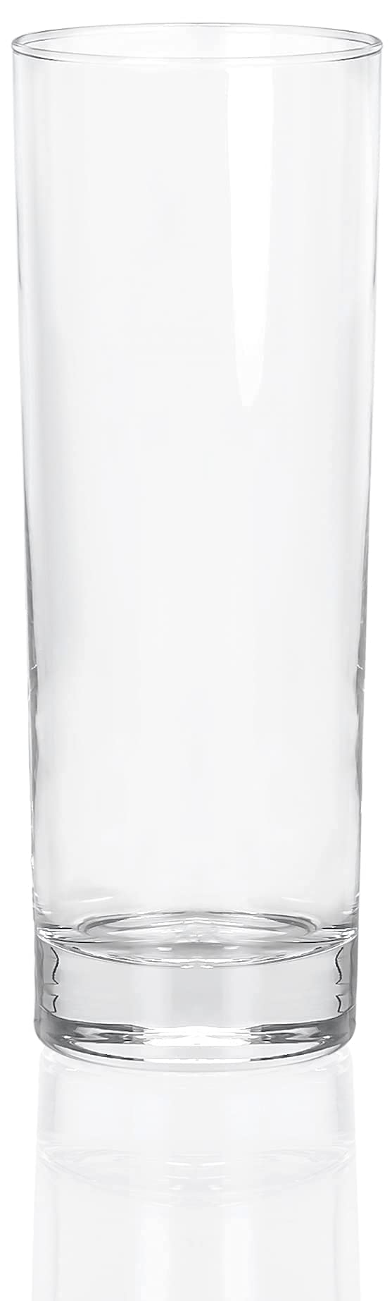 Vaso Red Co Collins Slim, vista frontal, ideal para bebidas refrescantes en reuniones.