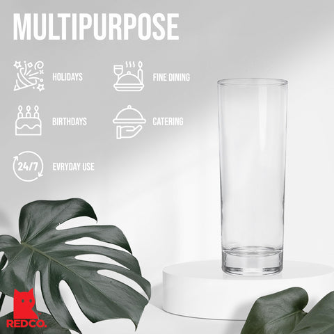 Vaso Red Co Collins Slim vertido de limonada, refresca barbacoas al aire libre.