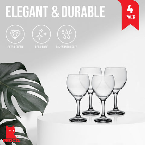 Red Co. copa vino blanco con tallo ergonómico para mayor comodidad.