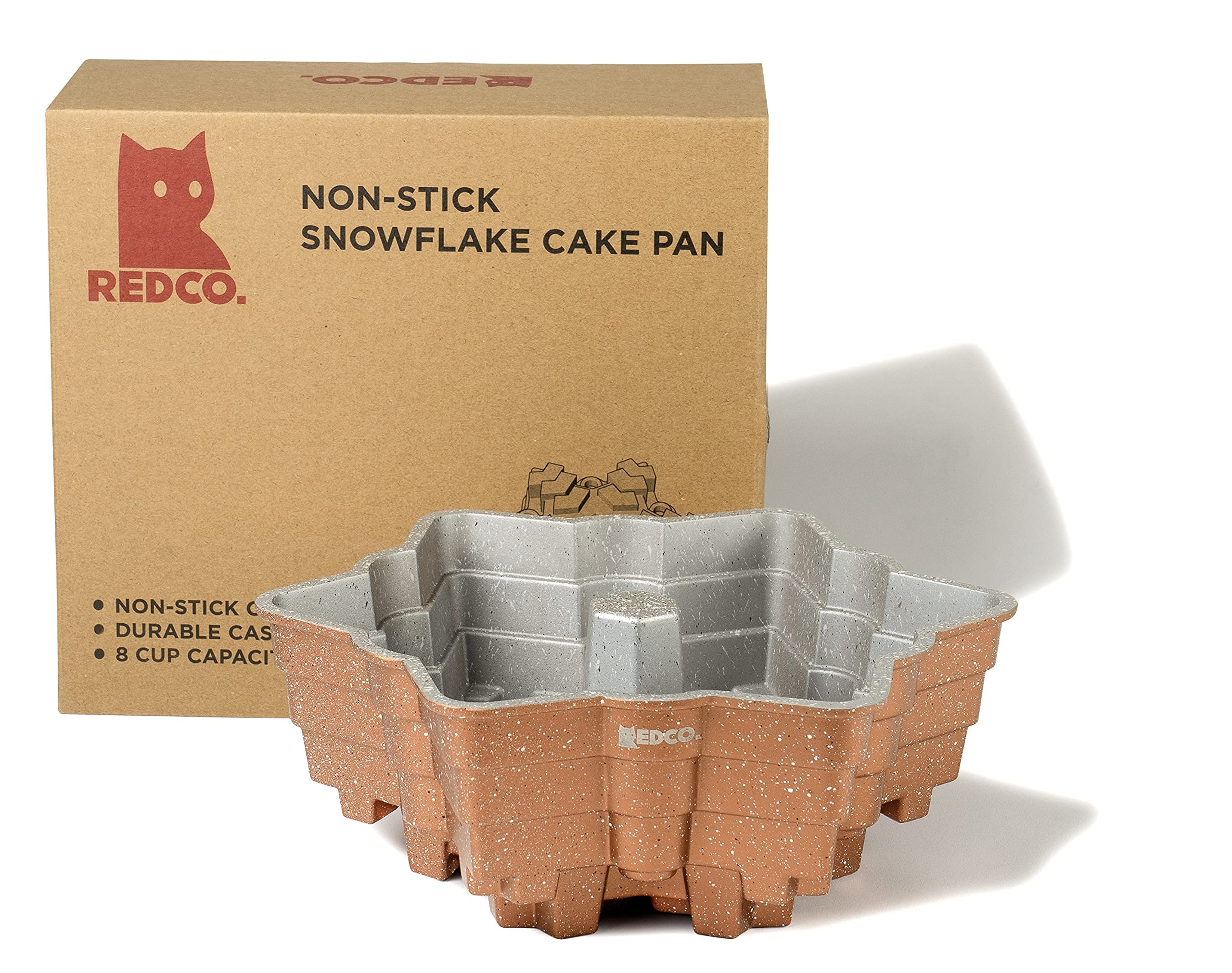 Red Co. molde 9,5 pulgadas para pasteles con forma de copo y acabado cobre