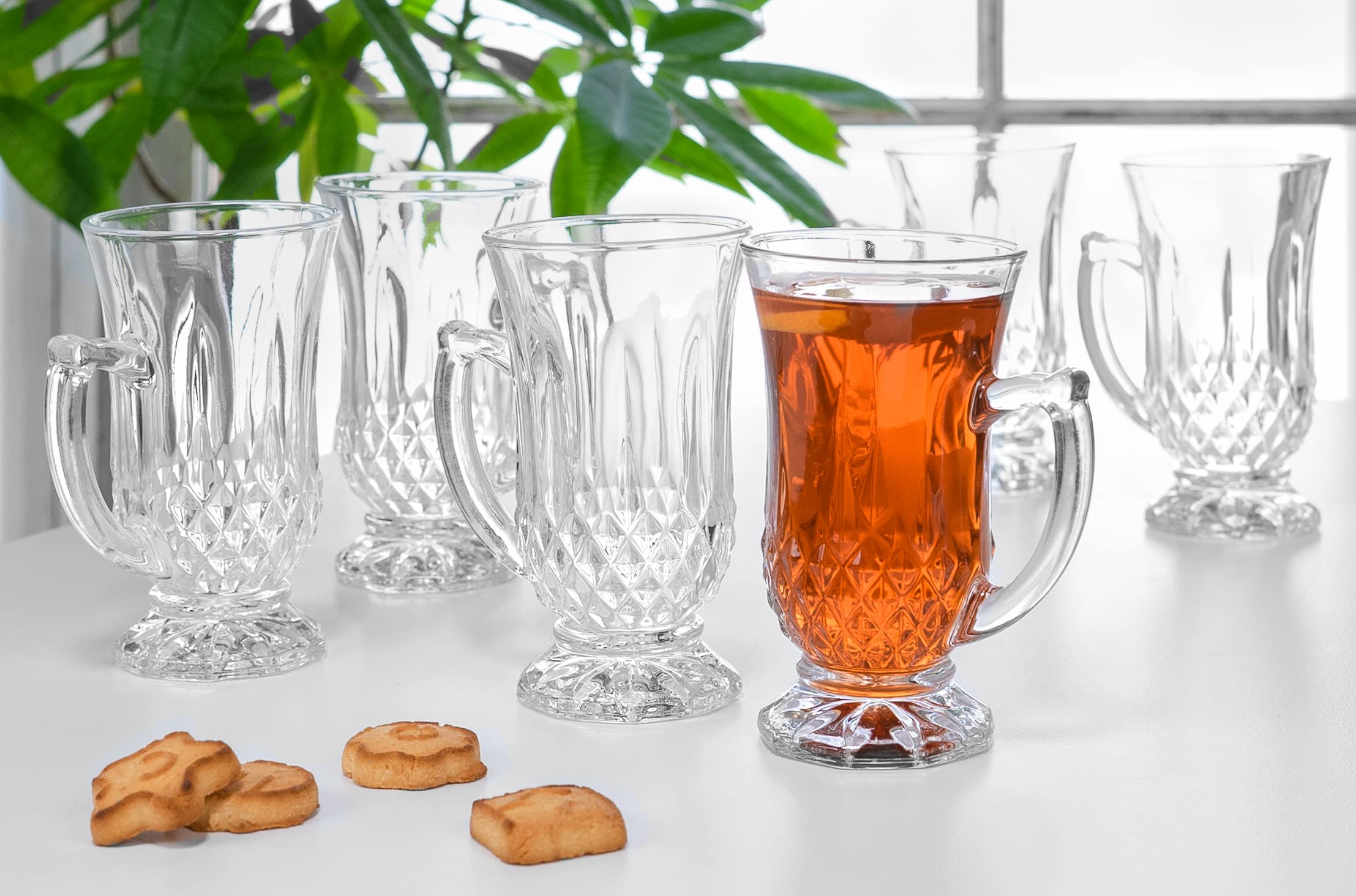 Red Co. taza de vidrio clara, capacidad de 4.5 oz para dosis moderadas.