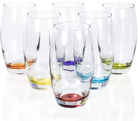 Vasos Red Co. 16 onzas multicolor para agua, fáciles de identificar.