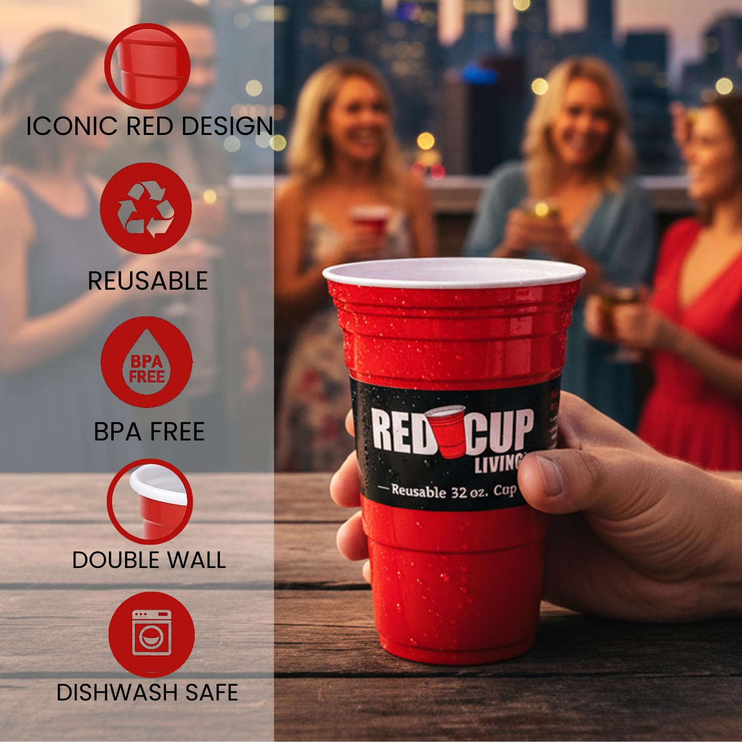 Red Cup Living con tapa segura para evitar derrames durante el viaje