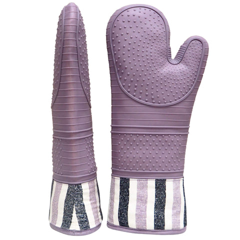 Red LMLDETA guante con agarre antideslizante en morado.