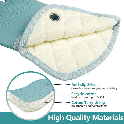 Guantes RED LMLDETA de silicona largo para mayor protección durante la cocción.