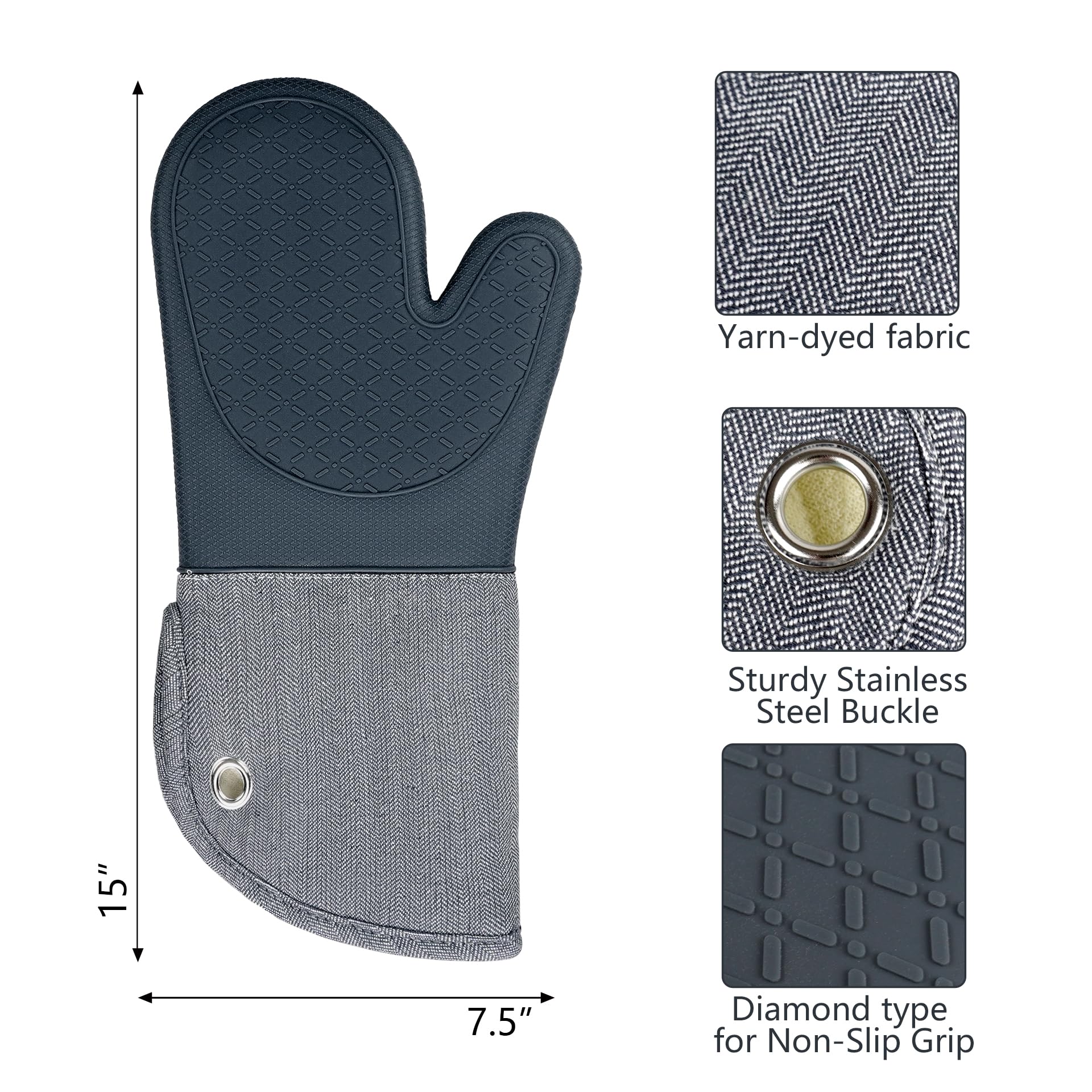 Guantes RED LMLDETA de silicona para microondas, agarre seguro