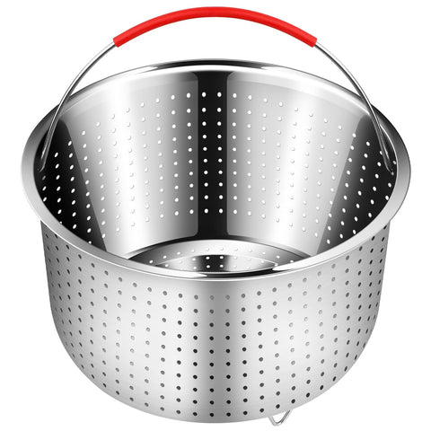 REDANT canasta malla dentro de olla, muestra compatibilidad con ollas de cocina.