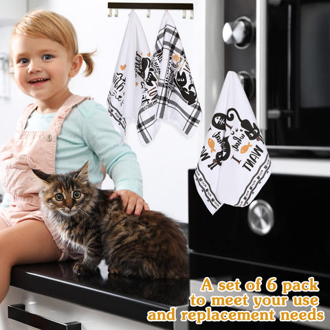Toallas Redbaker para cocina con gato negro, diseño único para uso diario.