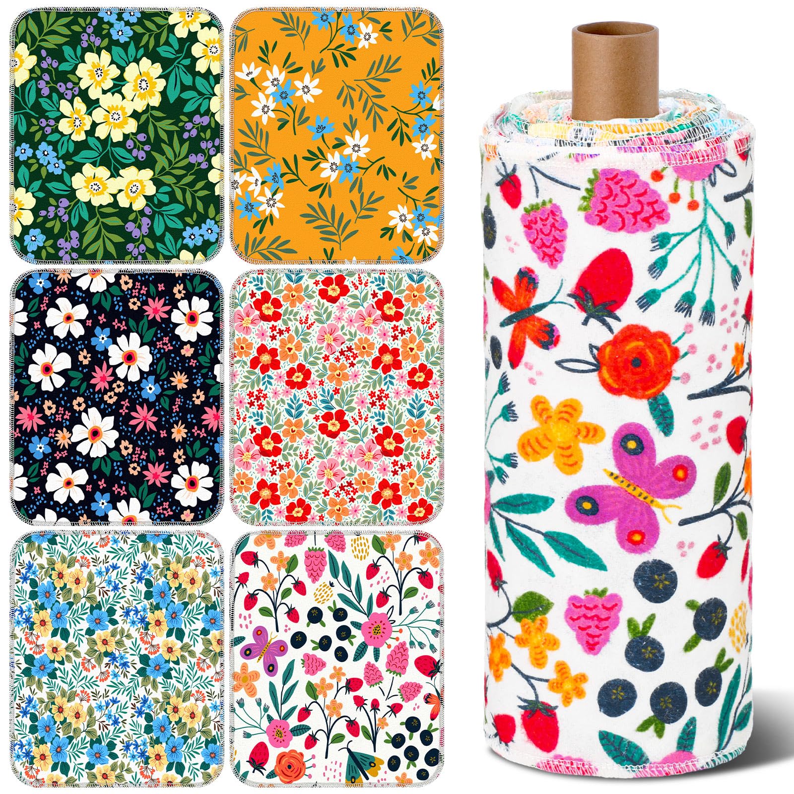 Redbaker toallas de cocina reutilizables con diseño floral para limpieza diaria