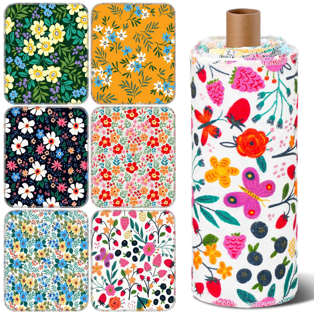 Redbaker toallas de cocina reutilizables con diseño floral para limpieza diaria