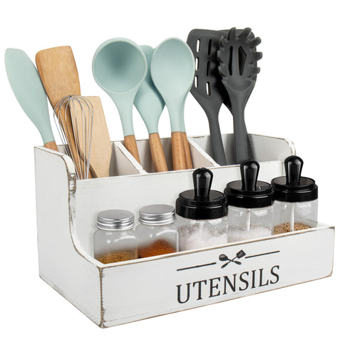 RedCall organizador de utensilios con cuatro compartimentos para mantener la encimera ordenada.