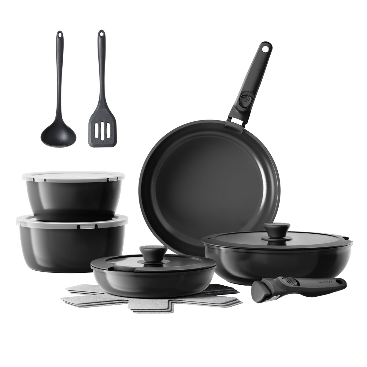 Conjunto cerámico Redchef de 16 piezas, ideal para cocinar en casa o al aire libre
