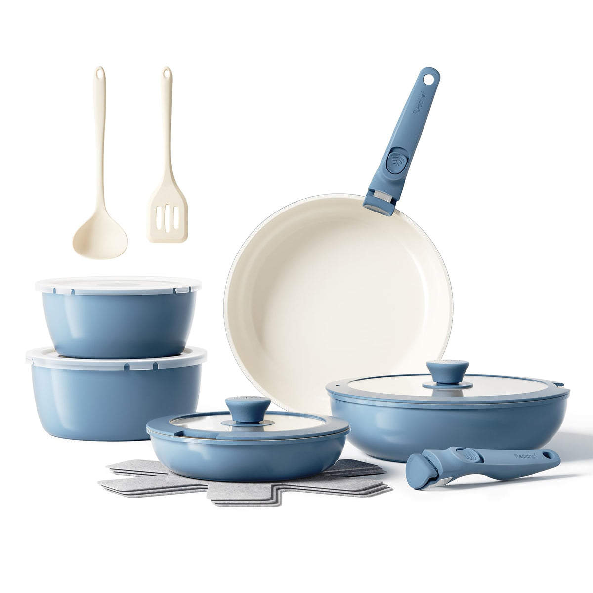 Redchef conjunto ollas y sartenes cerámica 16 piezas para cocinar versátil.