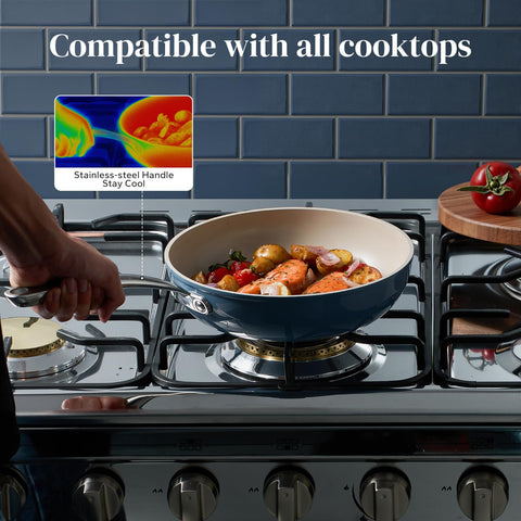 Mango ergonómico Redchef en acero inoxidable para agarre cómodo y seguro.
