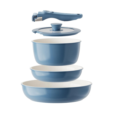 Redchef olla de 2,5 cuartos con recubrimiento cerámico, ideal para guisos.