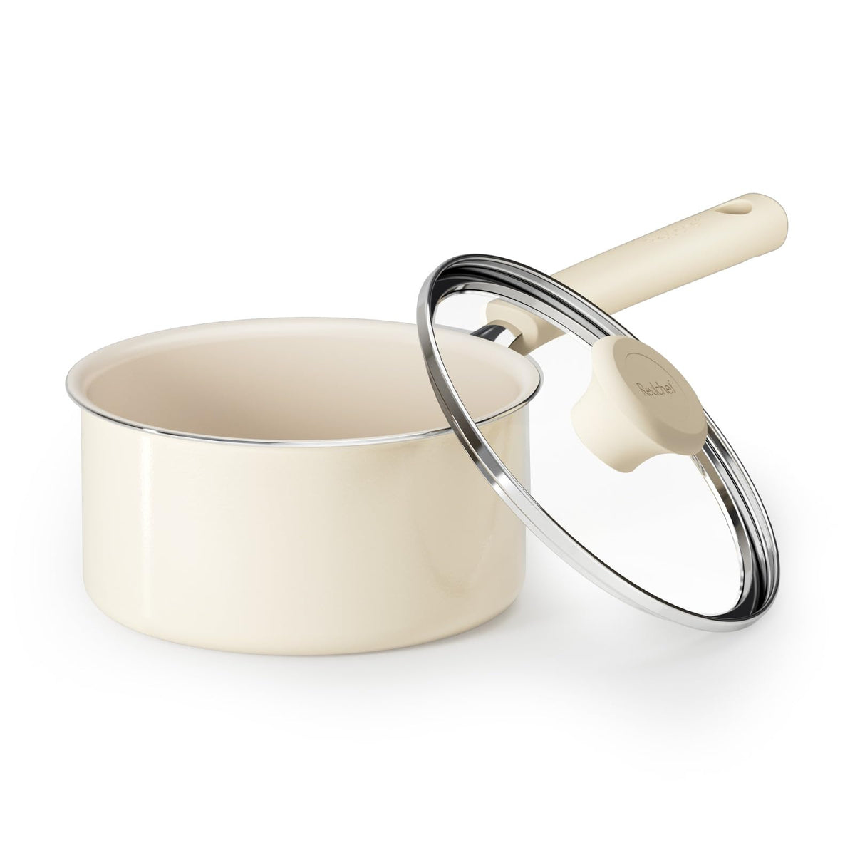 Redchef olla cerámica antiadherente 1.5qt con tapa para cocinar sin pegar.