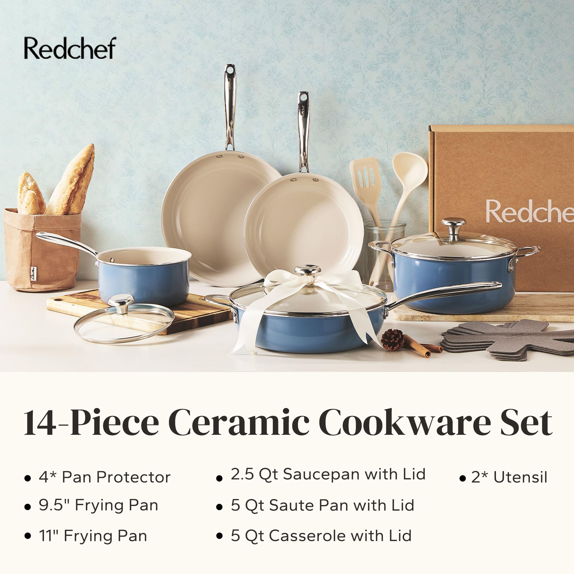 Redchef protectores de cazuela 4, para almacenamiento y durabilidad