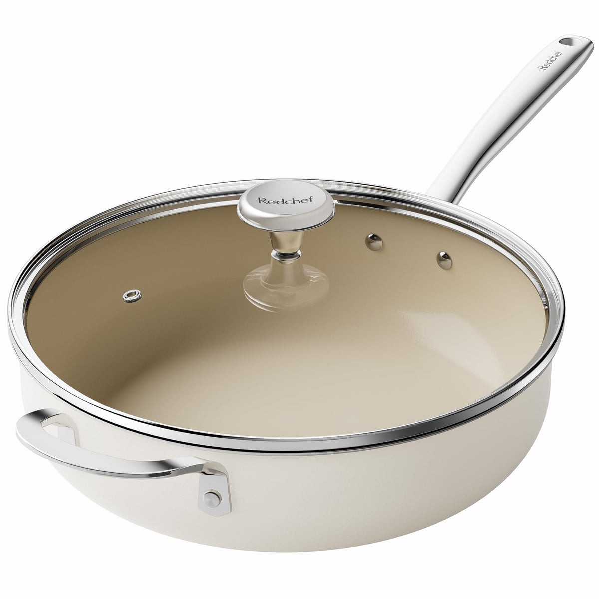 Sartén Redchef cerámico con tapa 5QT para cocinar grandes lotes.