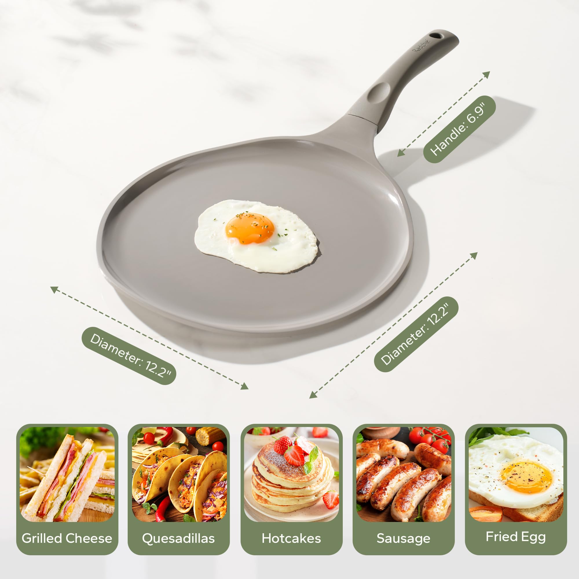 Redchef sarten para crepes de peso ligero, manejo sencillo en la cocina