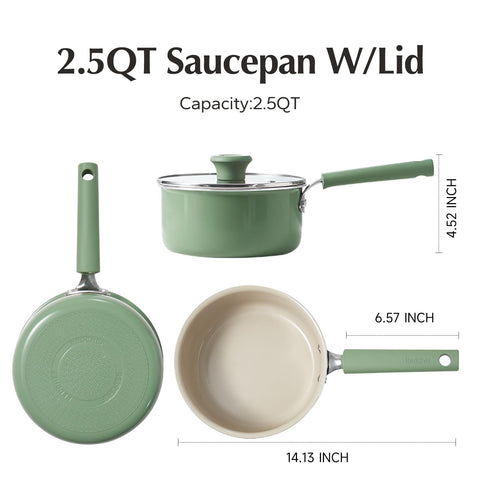 Uso para porciones: sartén Redchef de 2,5QT para recetas rápidas.