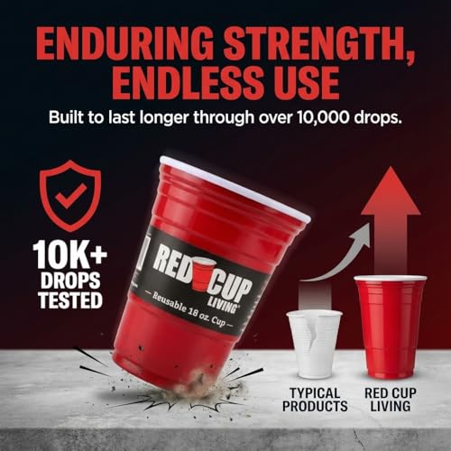 Red Cup Living diseño clásico rojo, ideal para fiestas y reuniones.