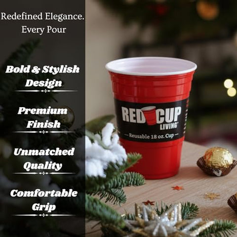 Red Cup Living uso exterior resistente y portátil para picnic.