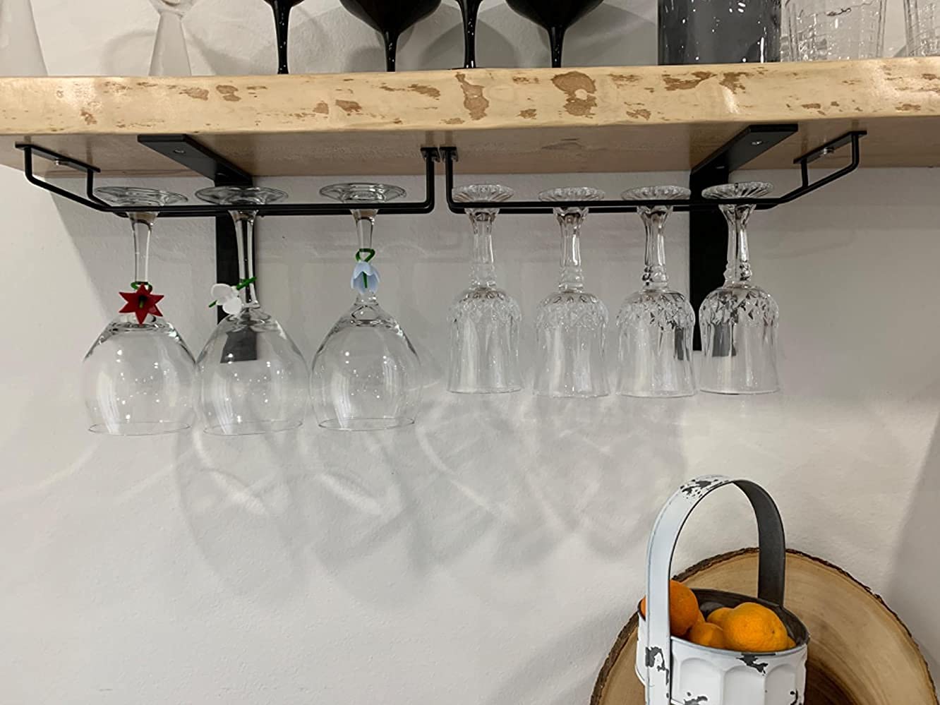 RedDreamer sistema de 4 portacopas bajo mueble negro mejora la organización