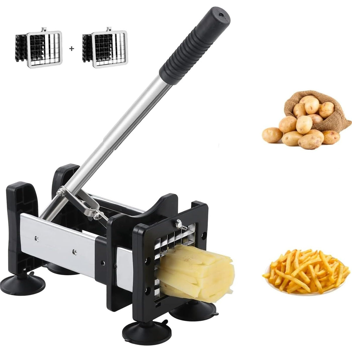 Redhoney cortador de papas en tiras de 1/2 pulgada para papas fritas caseras