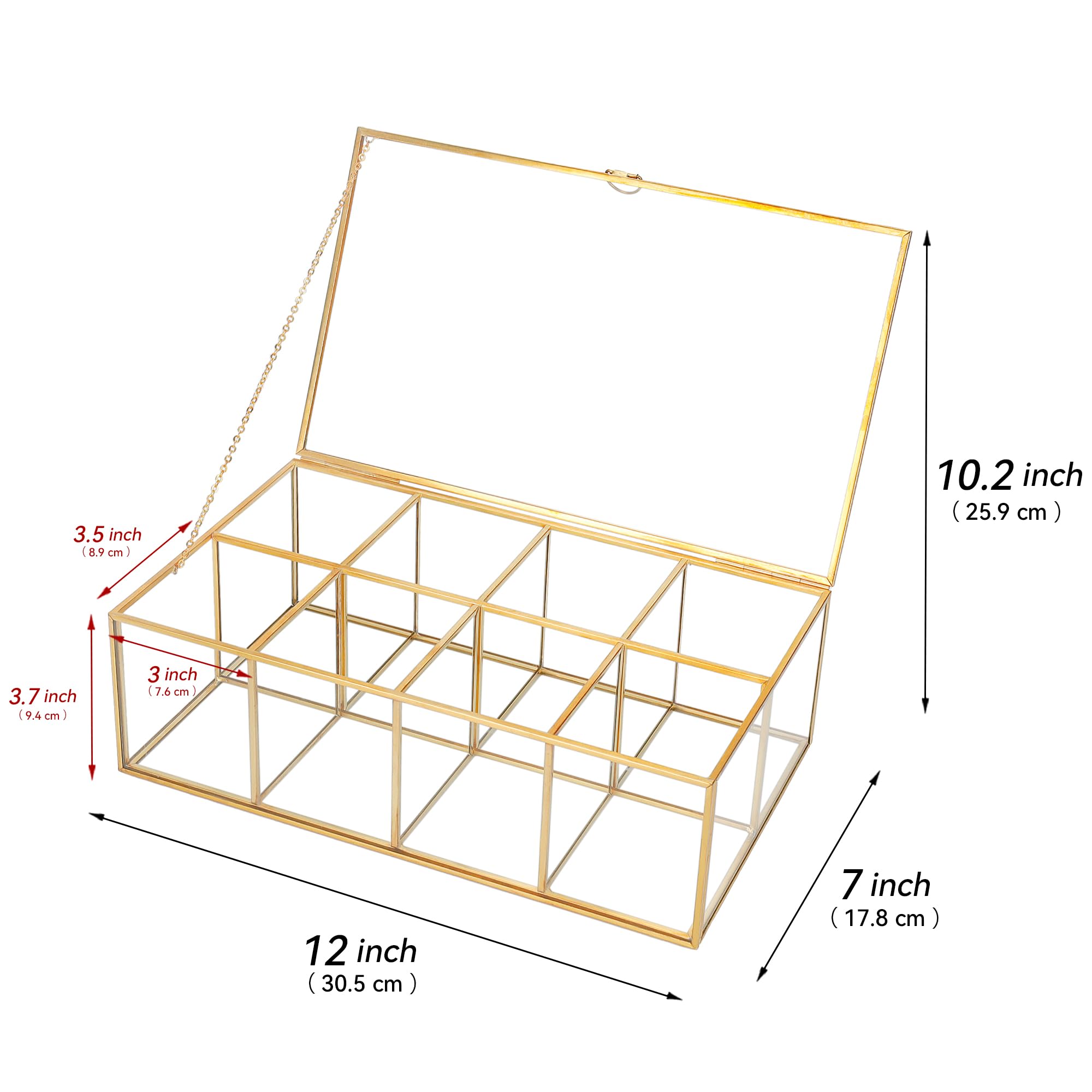 REDHUGO caja de té en cristal transparente, facilita ver las bolsitas