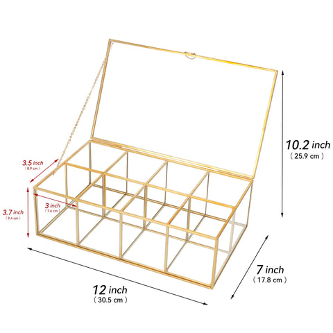 REDHUGO caja de té en cristal transparente, facilita ver las bolsitas