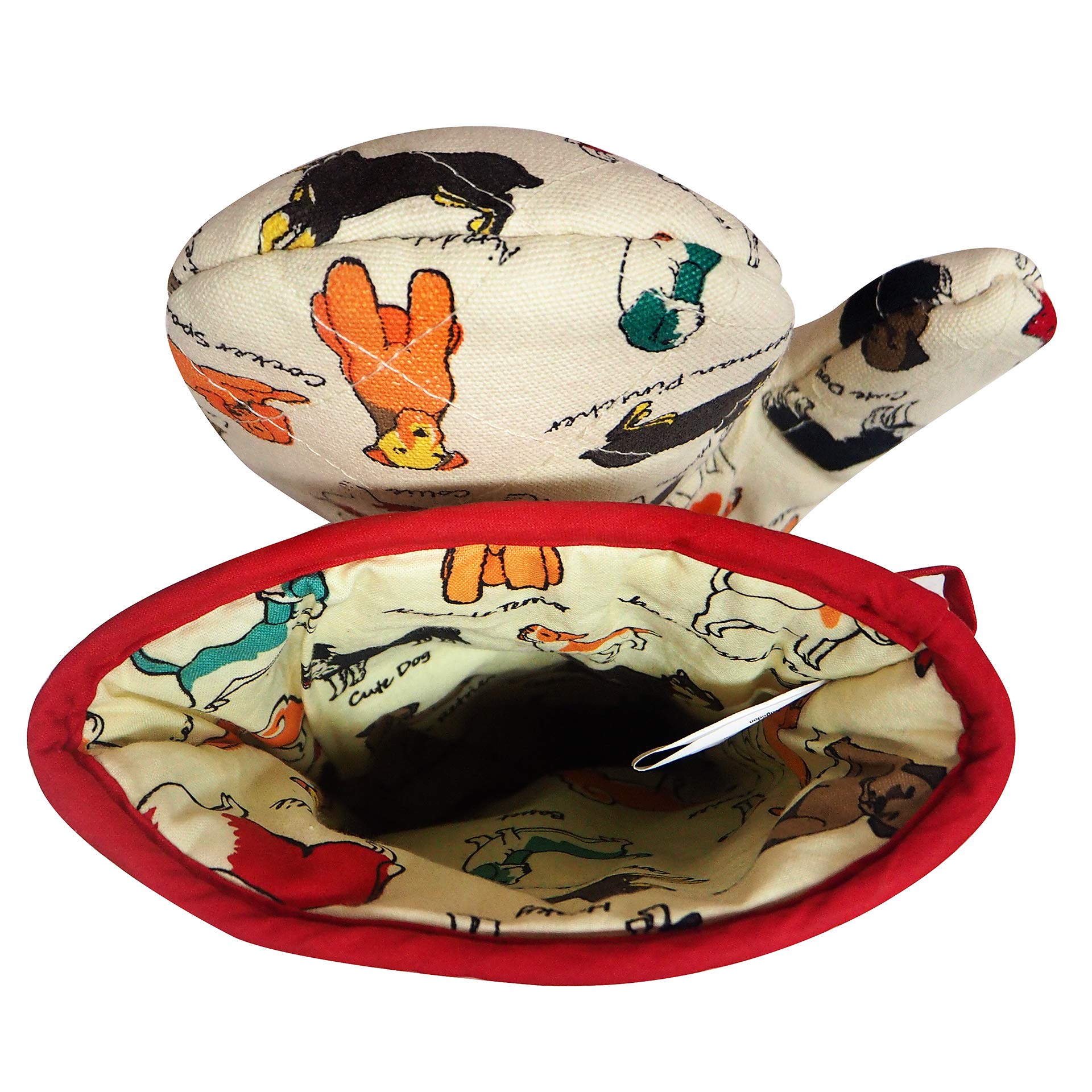 Guantes de cocina RED LMLDETA, diseño perro-flor, aptos para microondas.
