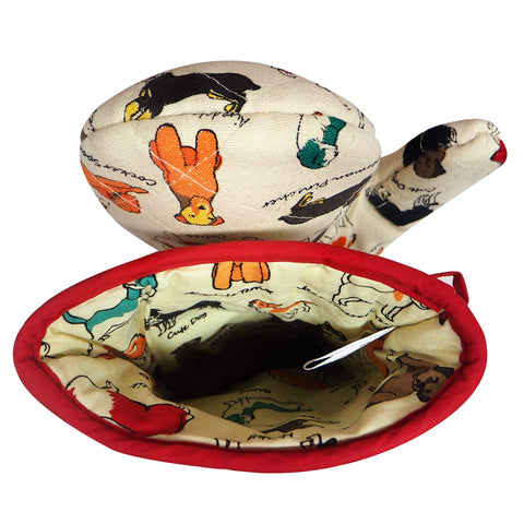 Guantes de cocina RED LMLDETA, diseño perro-flor, aptos para microondas.