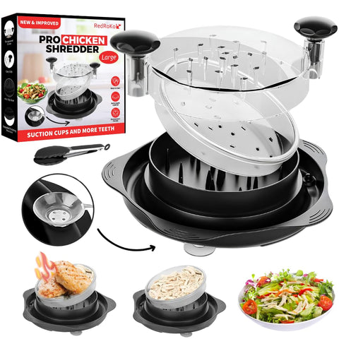 RedRoko Desmenuzador pollo mango ergonómico para desmenuzar carne rápidamente.