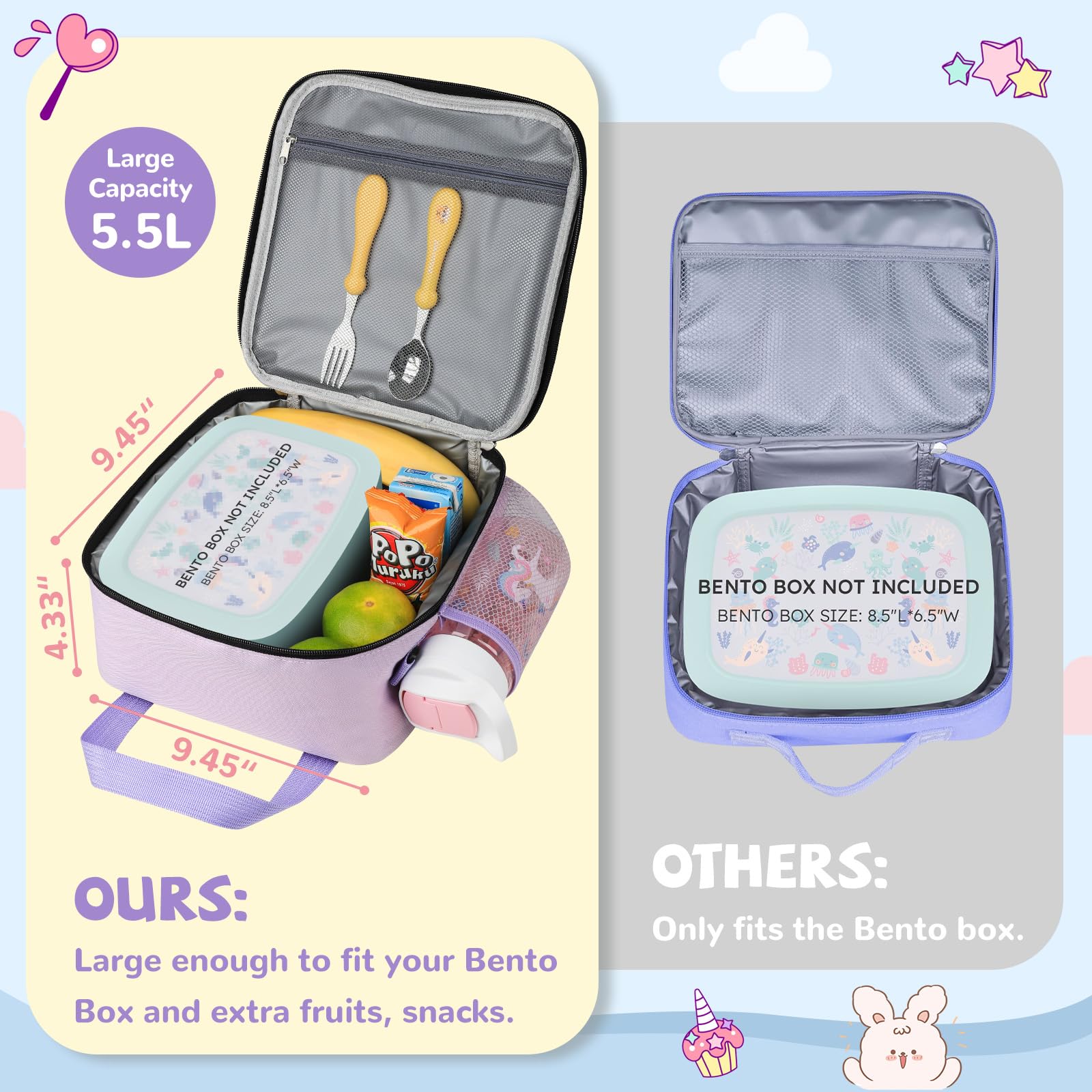 REDSHELL caja de almuerzo táctica para niños, vista lateral, ligera y fácil de transportar.