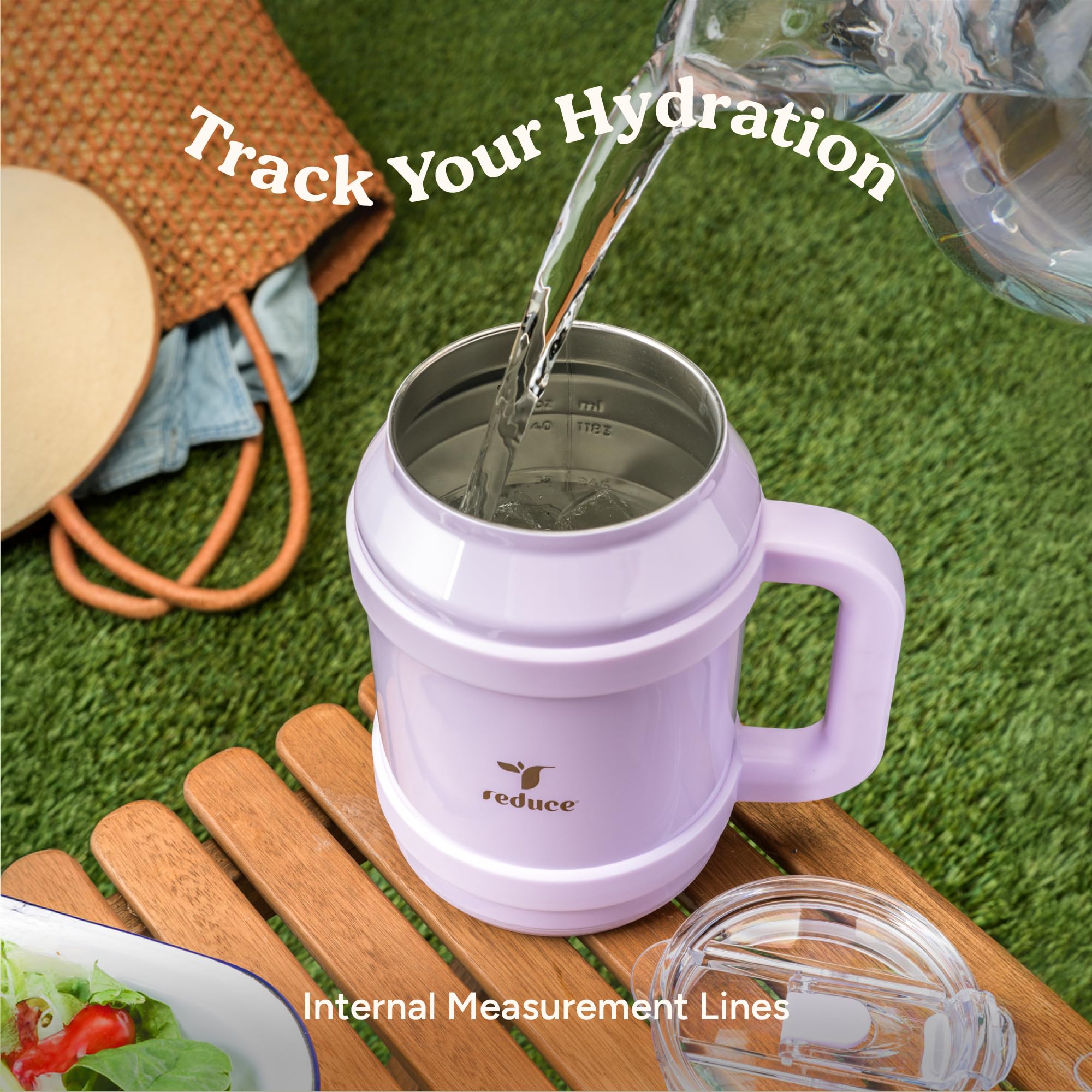 REDUCE botella-50oz libre-de-bpa, acero inoxidable seguro para bebidas.