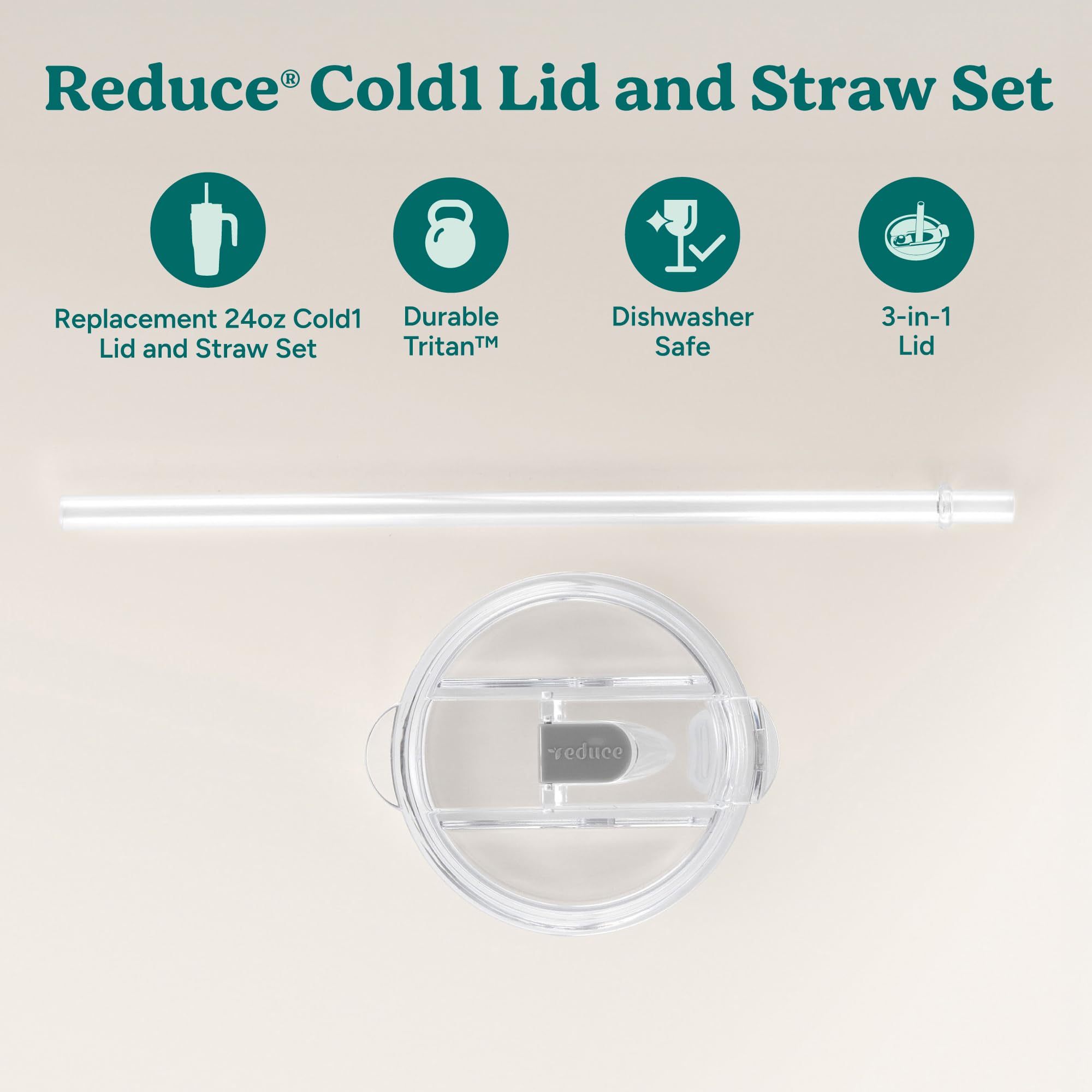 REDUCE Cold1 pajilla reutilizable de 10,6 pulgadas para beber cómodo.