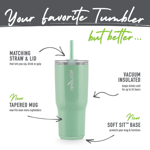 REDUCE Cold1 tumbler amigable para portavasos, cabrá en tu auto o escritorio.