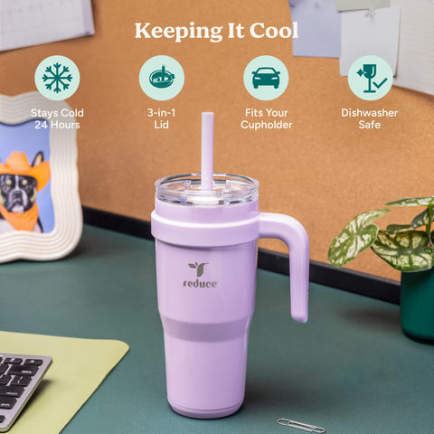 REDUCE vaso termico 24oz base estable antideslizante para transporte seguro