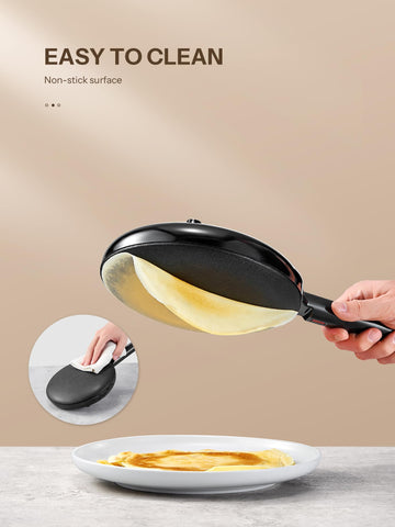Reemix crepe maker ajuste de temperatura automático evita quemaduras y cocina uniforme