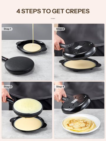 Reemix crepe maker mango largo para mayor control durante la cocción
