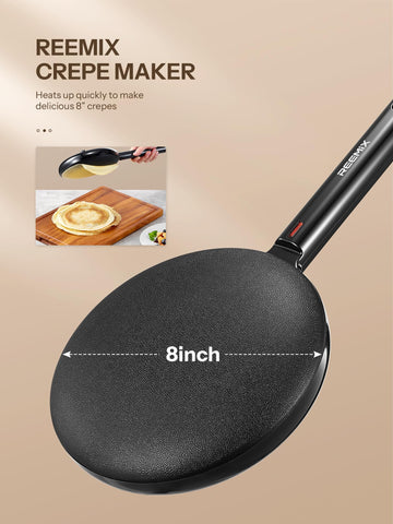 Reemix crepe maker placa antiadherente para remojo facilita desmoldeo