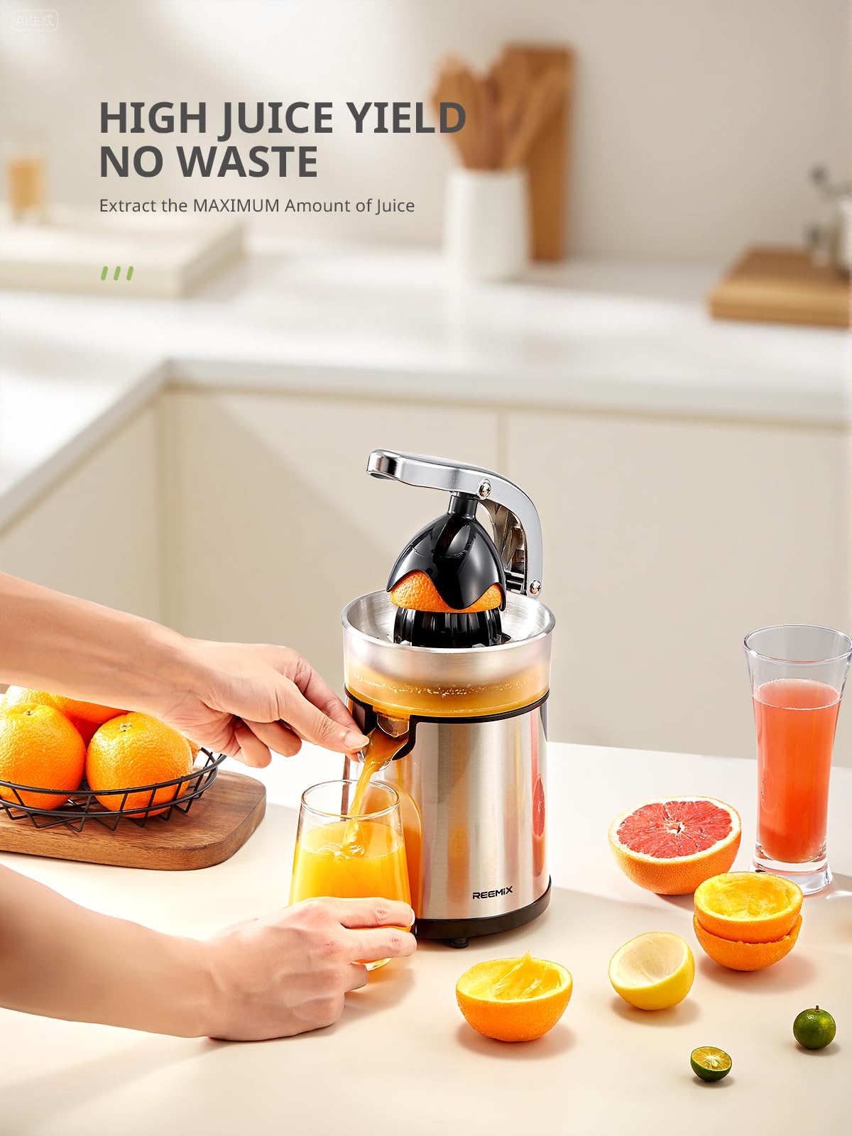 Diseño compacto de Reemix ideal para cocinas pequeñas y oficinas.