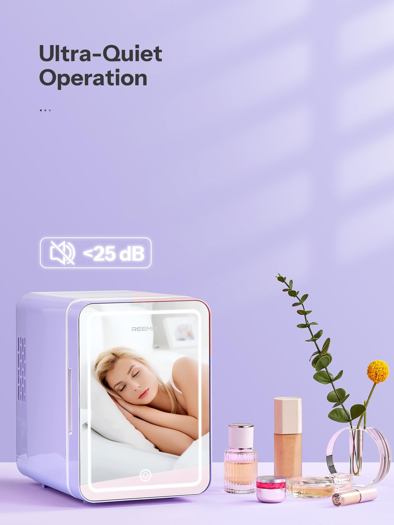 Reemix Frigorífico de 4L cabe en tu escritorio para cosméticos