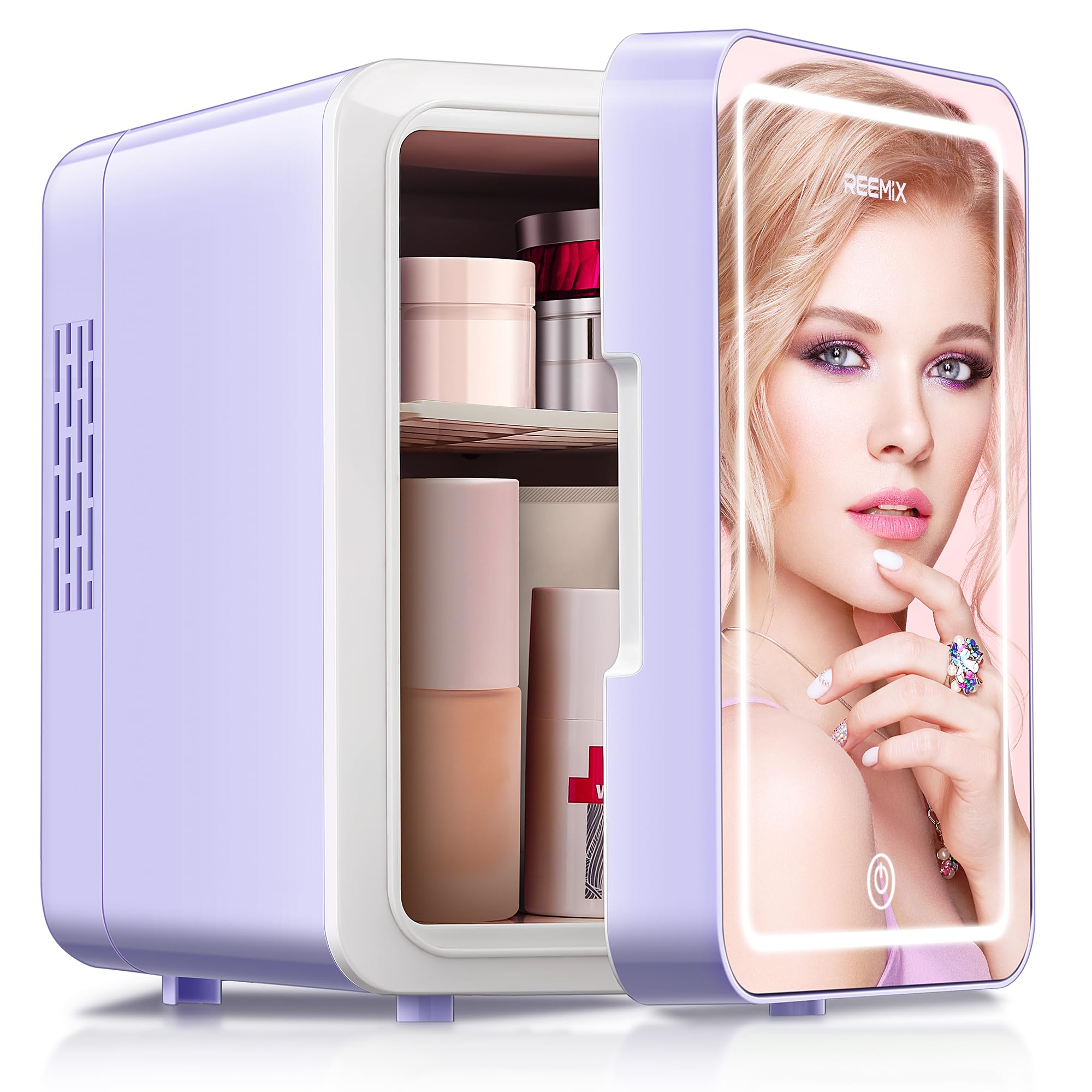 Reemix Frigorífico Belleza con Espejo LED para maquillaje preciso en cualquier habitación