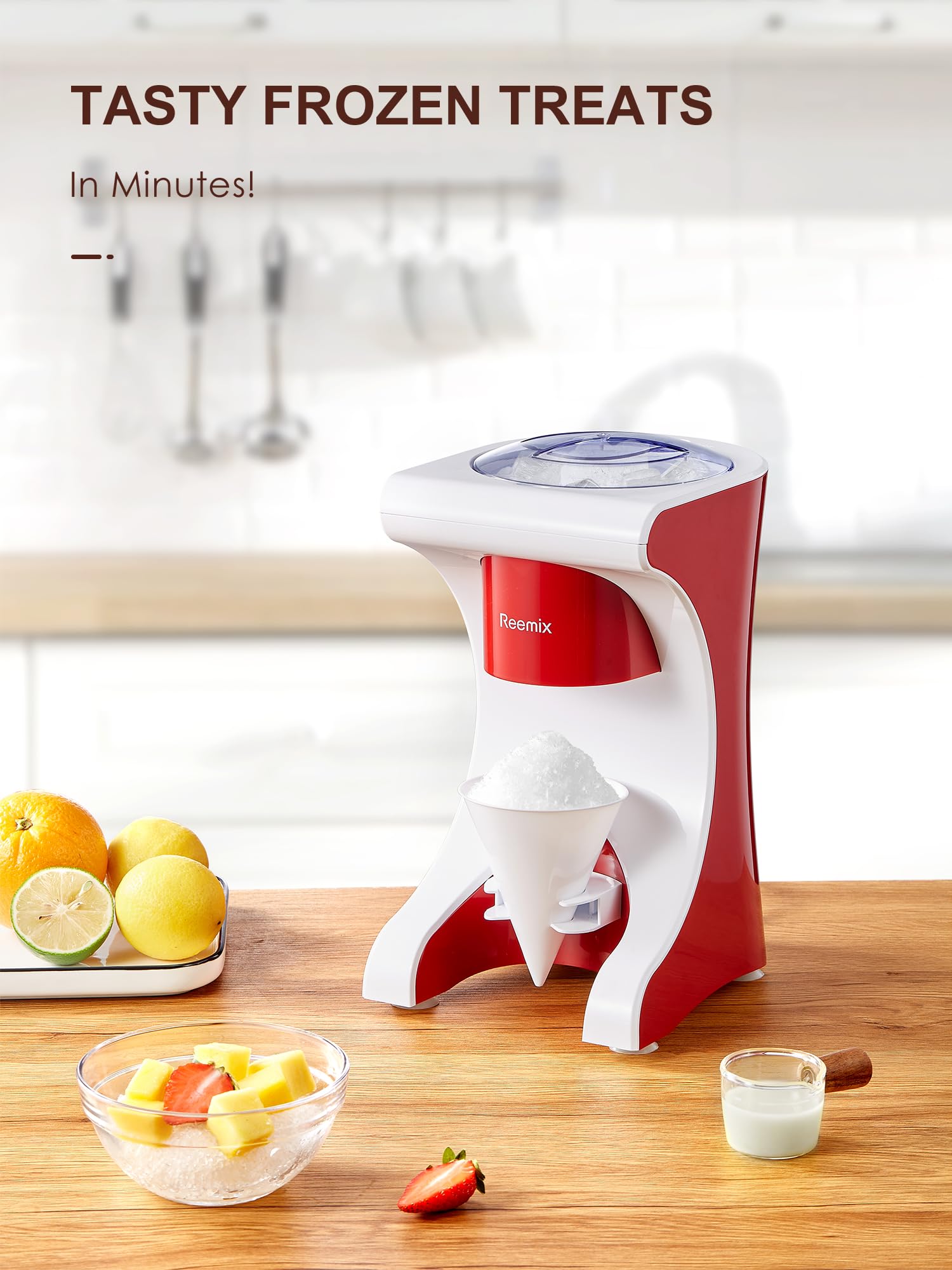 La máquina Reemix para granizados caseros ofrece bebidas refrescantes.