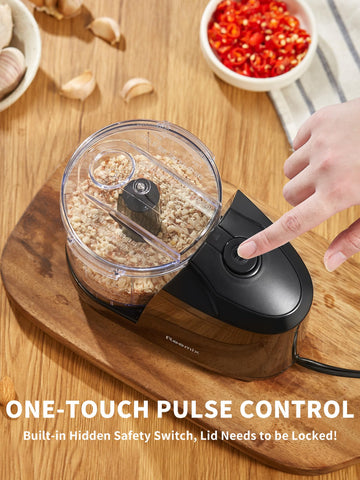Reemix picadora 1.5 tazas, bloqueo de seguridad para uso seguro.