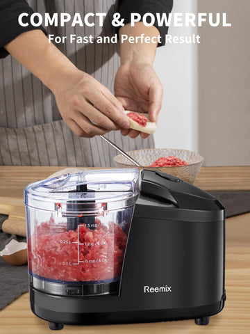 Reemix picadora 1.5 tazas, ideal para verduras, frutas y carnes.