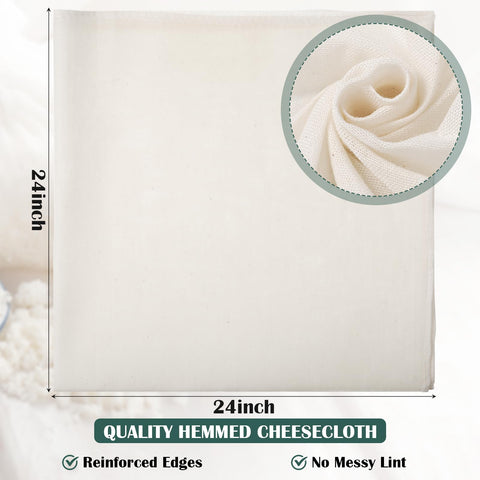 Reginary tela muslin sin blanquear, segura para alimentos y usos de cocina.