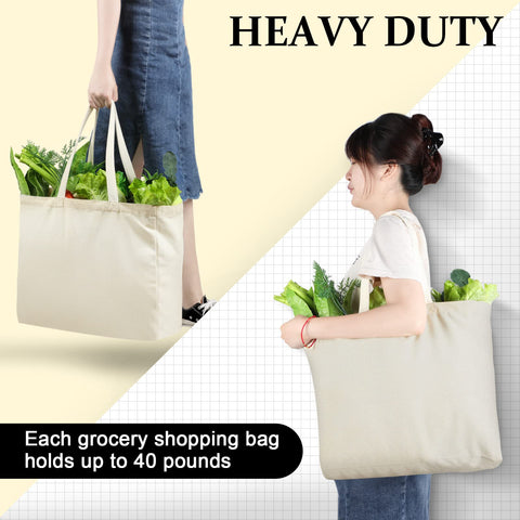 Reginary tote canvas de alta capacidad para transportar frutas y verduras.