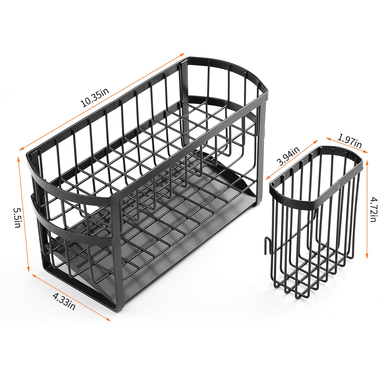 Regogo organizador fregadero con drenaje inclinado, secado eficiente.
